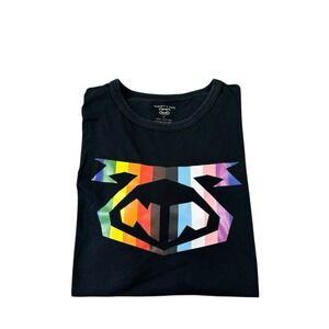 Nasty Pig Black Pride Rainbow Graphic Cotton T Shirt Size Large